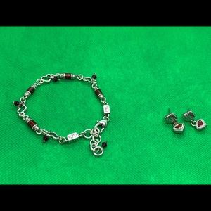 Red Heart Brighton Set - Bracelet and Earrings